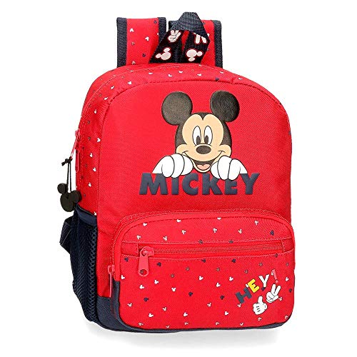 Disney Happy Mickey  Mochila Preescolar  28 cm  Rojo
