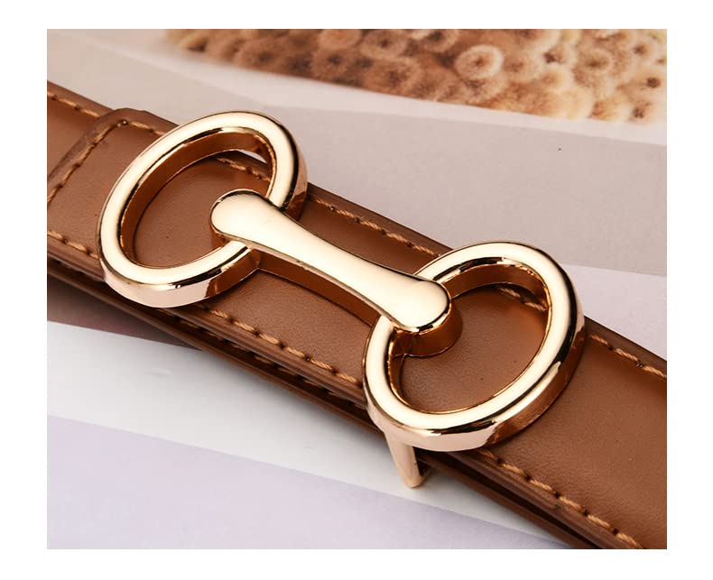 Womens Classic Double Ring Buckle Design Leather Dress Belt，Fashion Belt for Jeans Pants3