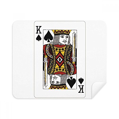 Playing Cards Spade K Pattern Cleaning Cloth Screen Cleaner 2pcs Suede Fabric