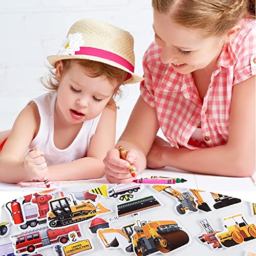 Deen 3D Puffy Excavator Stickers, 14 Sheets, Kids Reward Stickers, Boys Party Bag Fillers, Birthday Favors, PVC Material, Cartoon Style, Vehicle/Cartoon Pattern