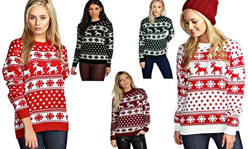 Maglione natalizio unisex, lavorato a maglia, con