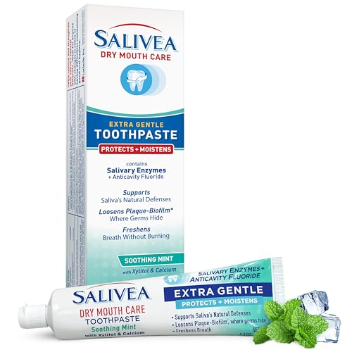 SALIVEA Gentle Toothpaste for Dry Mouth Care, 4.3 oz Tube, Anticavity with Fluoride, Natural...