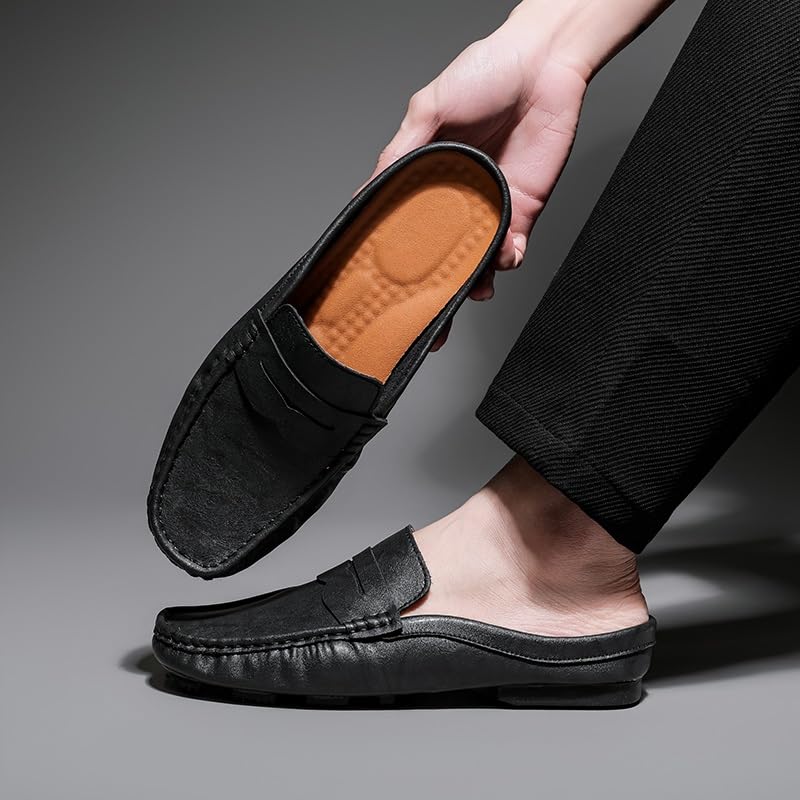 Loafers for Men Round Toe Moccasins Penny Loafers Faux Leather Half Loafers Shoes Comfortable Anti-Slip Slip Resistant Classic Slip-ons3
