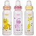 Evenflo Zoo Friends 3 Count Standard Nipple Bottle, 8 Ounce (Colors May Vary)