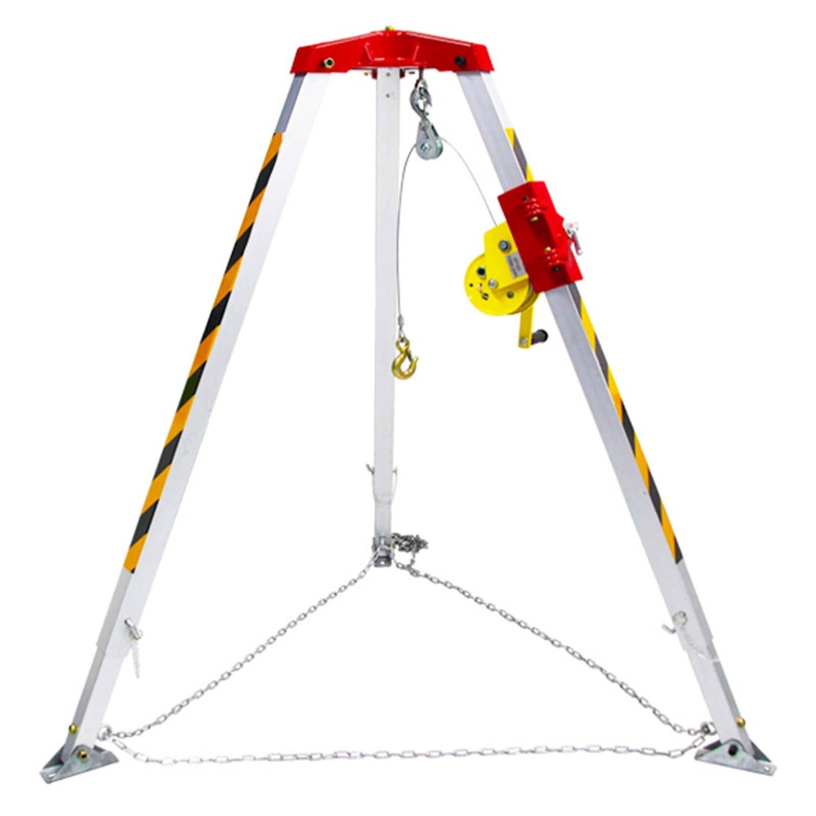BYFSRUS 1200LB Aluminum Alloy Emergency Rescue Tripod for Confined Spaces, Portable Hoist with Fall Protection and 20m/65ft Winch