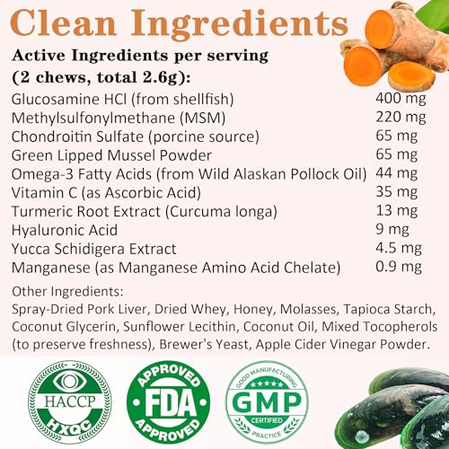 Vialoe Advanced Dog Hip & Joint Chews - Concentrated with Glucosamine, Chondroitin, High-Potency MSM & 7X Omega-3-185 Chicken Chews for All Breeds - Supports Joint Pain Relief & Senior Dog Mobility — view 6