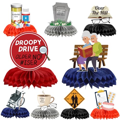 Image of Over the Hill Birthday Decorations - 9 Pcs 50th Table Centerpieces