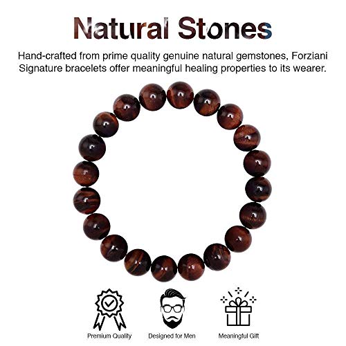 10mm Iron tiger Eye Beaded Bracelet for Men - Confidence and Enthusiasm - High Quality Stretch Brown Gemstone Beads Mens Bracelet Size Large - Made in USA - Gift For Men2