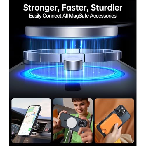 Image of amazon basics Mobile Cover for Apple iPhone 16 Pro (Silicon Crystal Clear Slim PC & TPU, Soft & Shockproof Back Case, Magnetic Case), Black
