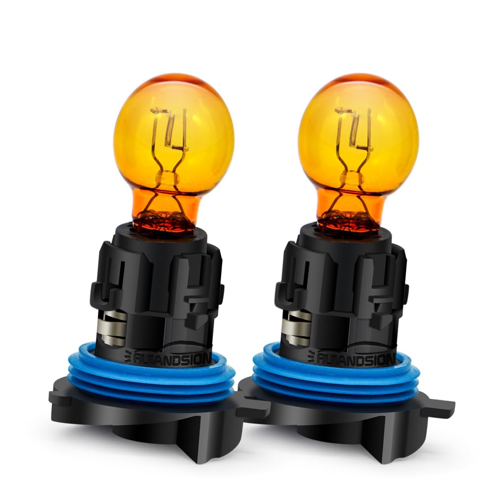 Ruiandsion 2szt. żarówki halogenowe HP24W żółte bursztynowe 12V 24W do światła do jazdy dziennej