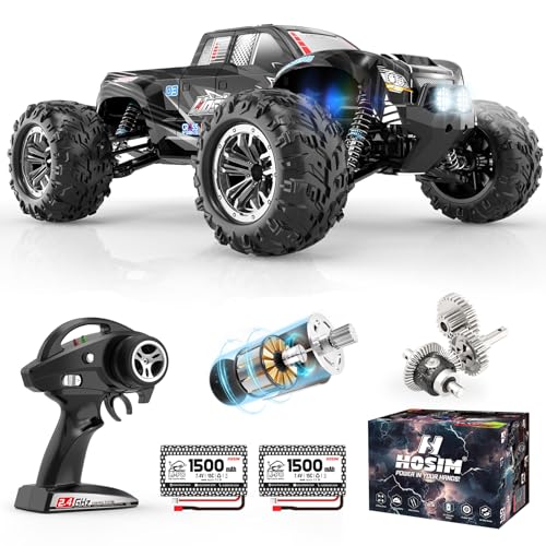 2 batterie da 1500 mAh, più lunga. Con 2 batterie da 1500 mAh, il camion RC utilizza fino a 40 minuti di auto a pieno gas (48+ km/h o 30 mph).