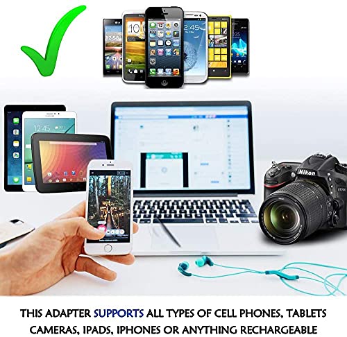 image for TEDLIN 4 Pack of Universal Three-pin EU India to US Power Travel Plug 