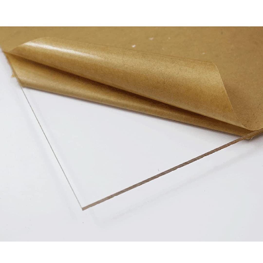 2pcs Clear Polycarbonate Sheet, 1mm Thickness - High Impact Resistance and Optical Clarity Transparent Plastic Material for DIY Projects, Glazing, Protective Shields, and Signage (44 x 44 cm)