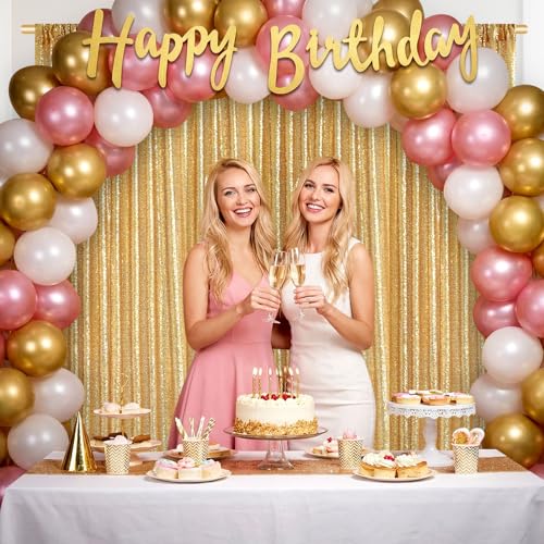 Image of Gold Sequin Curtain, 3 1 /4 inch x 80 inch
