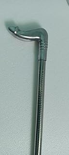 Blackperlcrafts by Vintage Silver Aluminum Penis Head Handle Stainless Steel Tactical Walking Stick Cane Gift