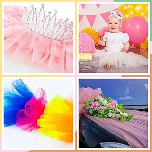 Tiulowa rolka 15 cm x 23 m – jasnofioletowa tkanina siatkowa do dekoracji ślubnych, spódnice tutu, kostiumy, imprezy, kokardki, materiały do majsterkowania i pakowania prezentów