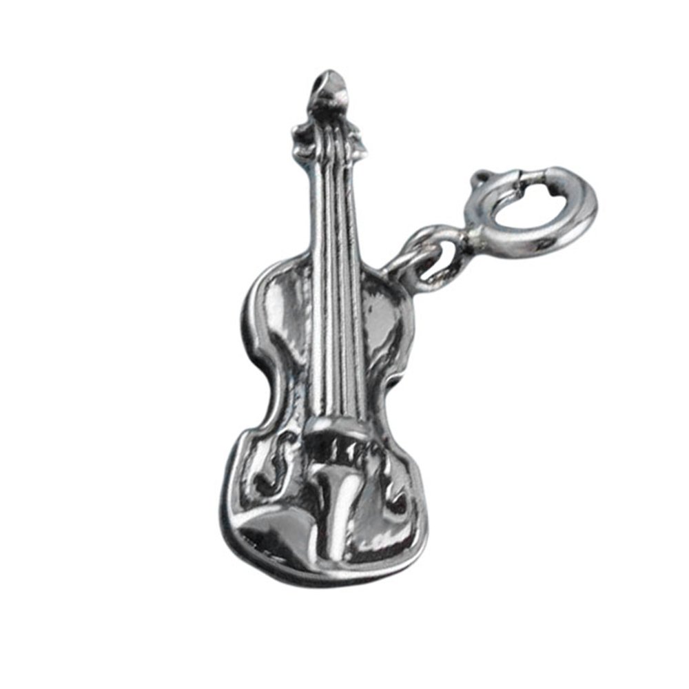 FOURSEVEN Jewellery 925 Sterling Silver Symphony of Strings Violin Charm Pendant, Fits in Bracelets, Chains and Necklace for Men and Women