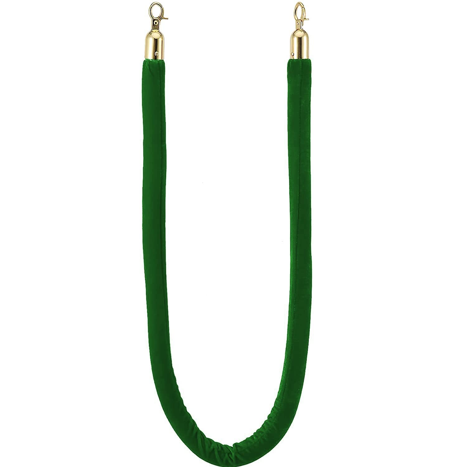 Guardrail rope， Queue Barrier Ropes with Gold Hook, Stanchions Rope, for Divider Crowd Control of Hotel Celebration/Opening Ceremony/(Green,Length 0.6M/2Ft/24In)