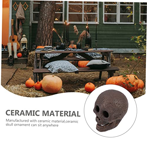 WOONEKY 3 Stks Vuurplaats Schedel Desktop Decor Woonaccessoires Ornament Schedel Logs Voor Vuurplaats Vuurvaste Schedel… - Image 7