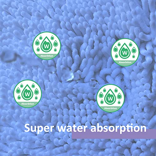 Image of White Bathroom Rugs Chenille Bath Mat Set 3 Piece, Extra Soft, and Absorbent Shaggy Rugs, Machine Wash and Dry, Perfect Plush Carpet Mats for Tub, Shower, Bathroom Rug Mats