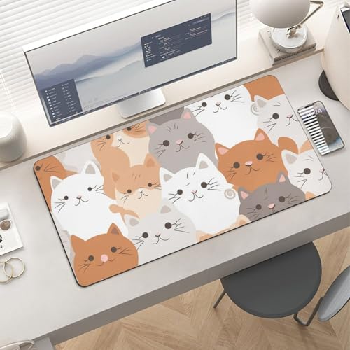 Protector Orange Cats Desk Pad Grande Resistente Agua y Antideslizante miniatura 6
