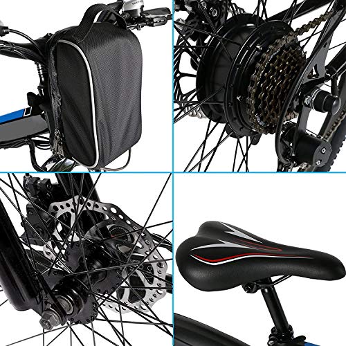 26” Folding Electric Mountain Bike for Adults, E-Bike with 36V 8AH Removable Lithium-Ion Battery 250W Motor 21 Speed… - Image 8