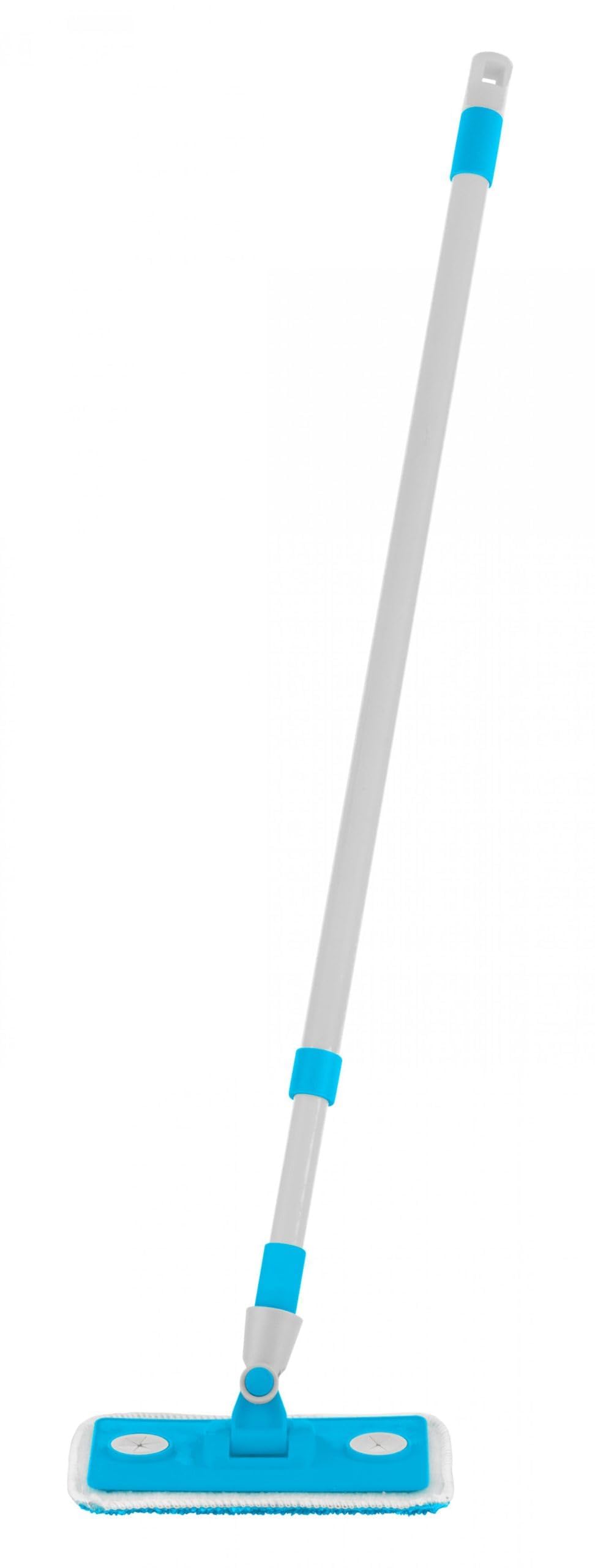 Zale Yardley Turquoise Microfiber Floor Mops Super Absorbent Flat Floor Mop With Extendable Handle Hardwood Laminate Tile Cleaner Sweeper Microfibre Duster For Bathroom & Kitchen Mob 78-129Cm