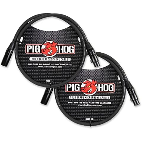 Pig Hog PHM3 8mm Tour Grade Mic Cable, XLR 3ft - 2-pack, Speaker Cover