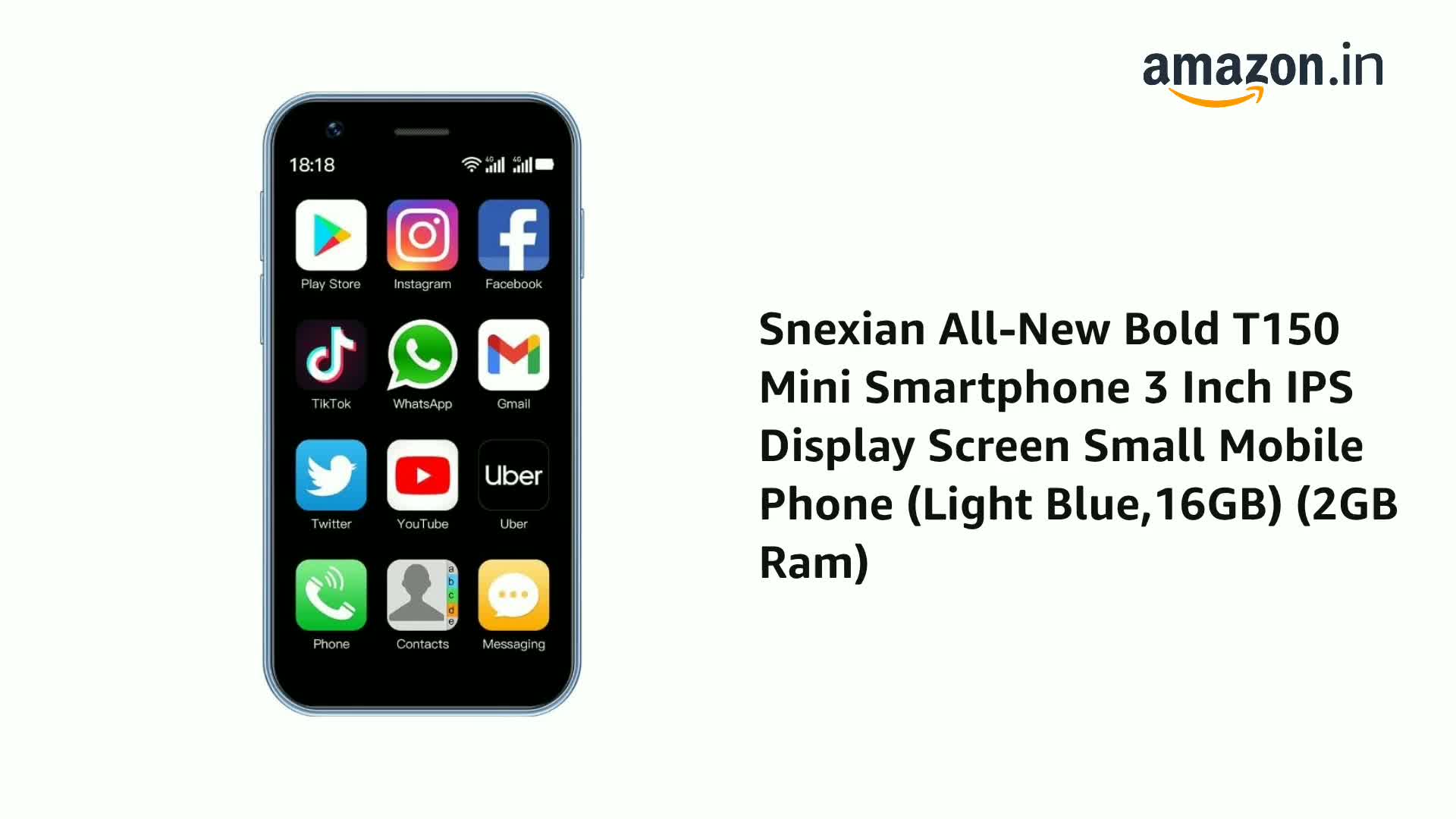 Snexian All-New Bold T150 Mini Smartphone 3 Inch IPS Display