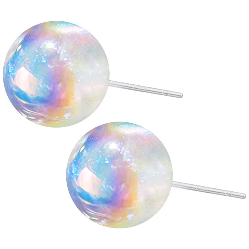 Elegante hypoallergene Perlen-Ohrstecker mit buntem Glanz-Finish für Damen und Mädchen