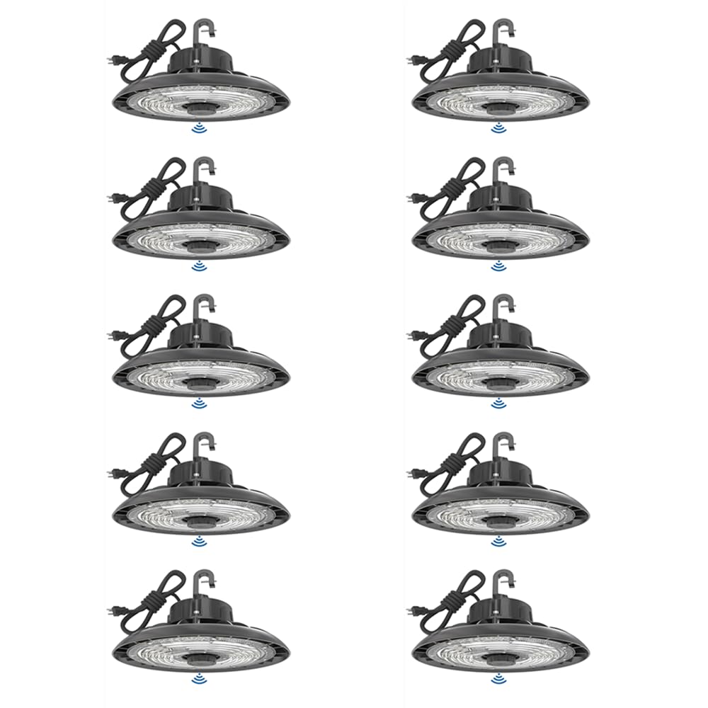 HYPERLITE 150W Smart High Bay LED Shop Lights 10pack 140LM W 5000K LED Highbay Lights with 1pack Remote