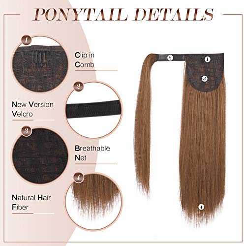 FESHFEN Coda Finta Capelli Extension, 40 cm Coda