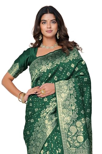 Image of MIRCHI FASHION Women Saree | Banarasi Silk Woven Design Daily Regular Use Sari with Blouse