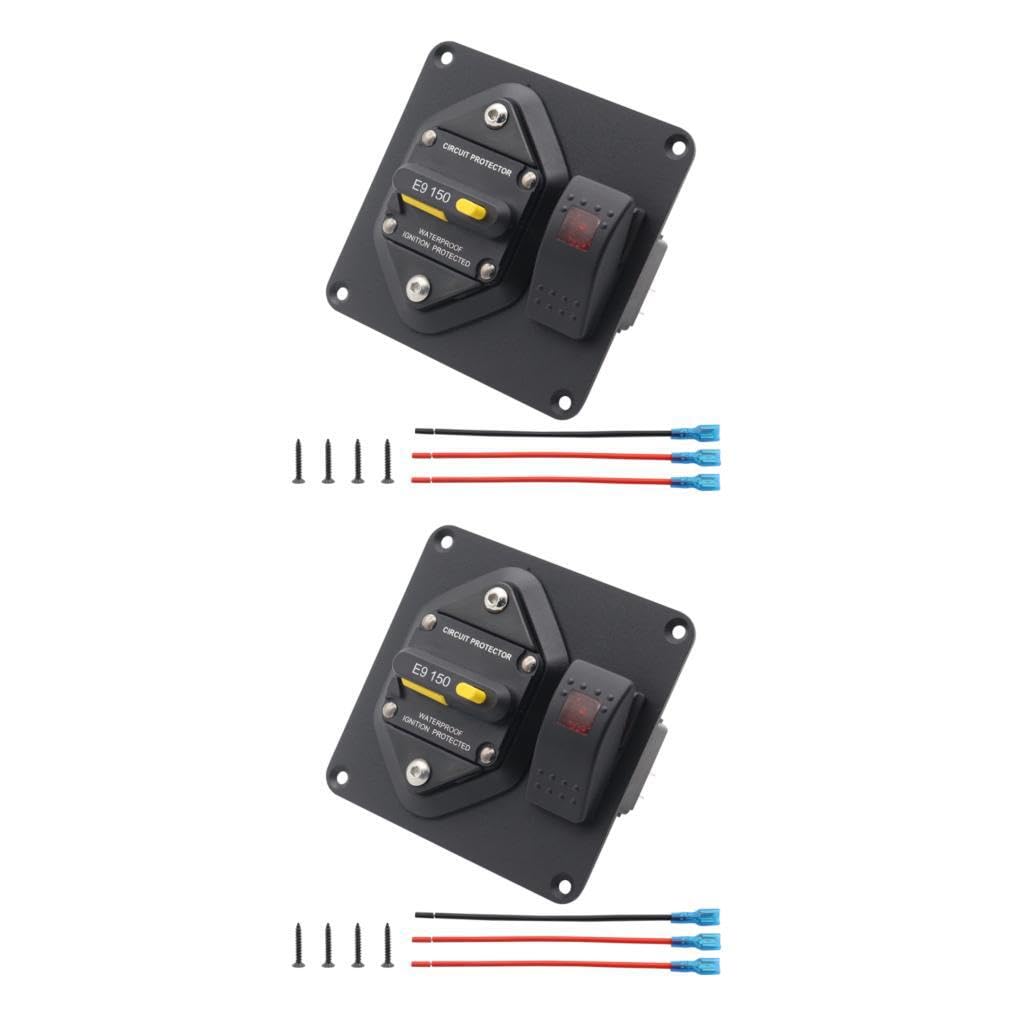 2 Set di Interruttore Automatico con Interruttore a bilanciere per Barca Interruttore da Pannello ON-off Interruttore Automatico con Interruttore a bilanciere per Barca Affidabile Sicuro 150A