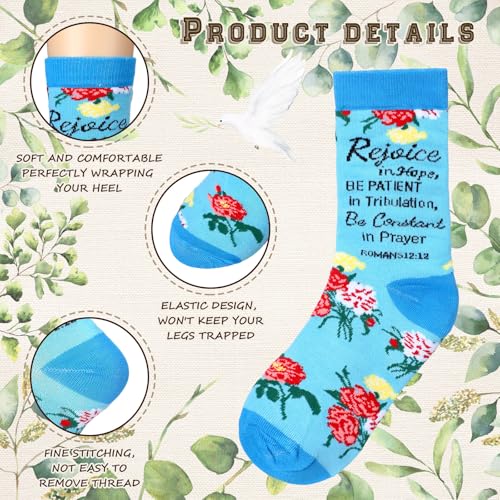 12 Pairs Christian Socks Gifts with Inspirational Words Religious Bible Verse Socks3
