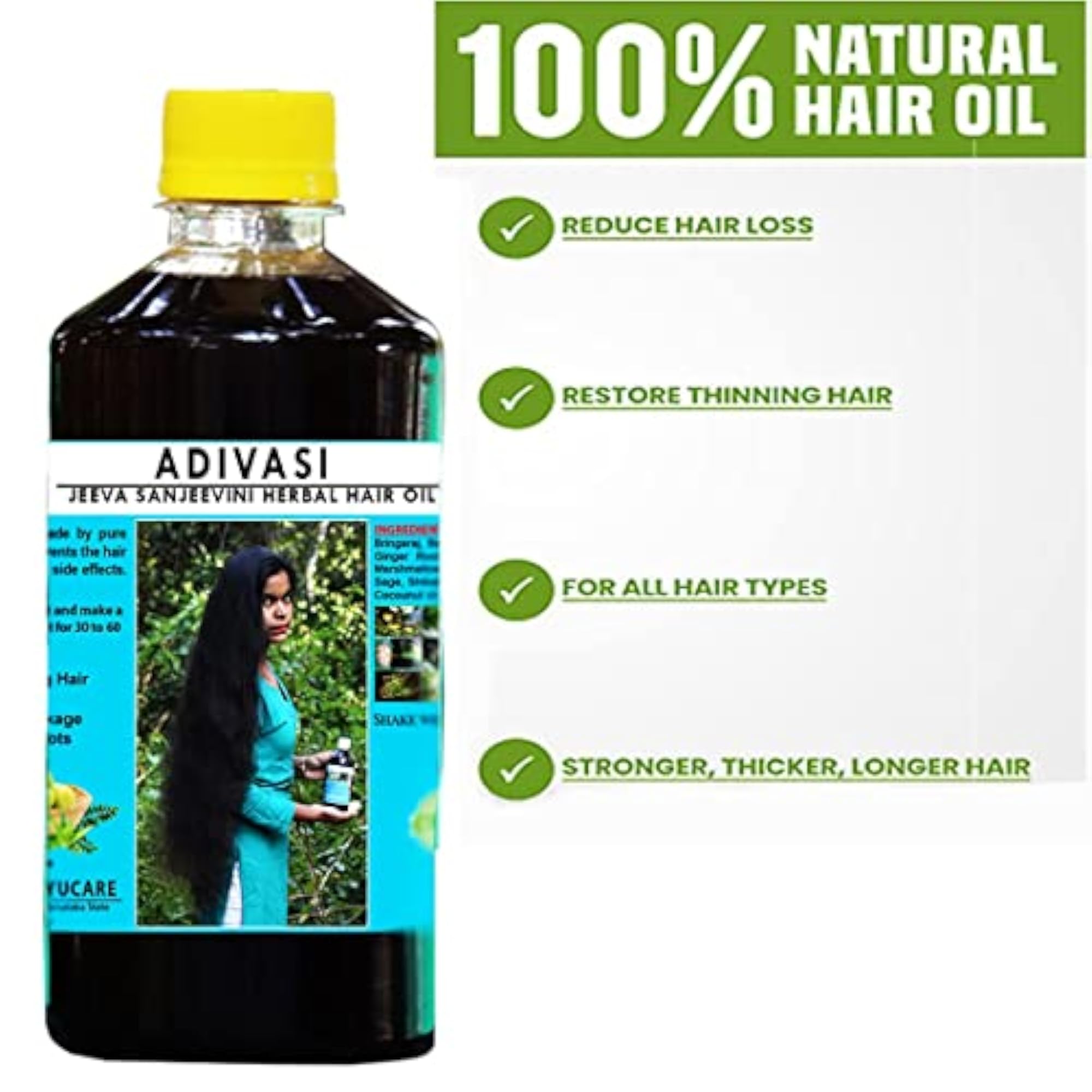 Jhadiwalo Adivasi Jeevasanjeevini Herbal Hair Oil, 250ml