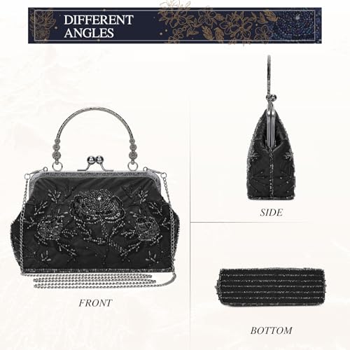 Image of UBORSE 1920s Vintage Clutch Purse Beaded Evening Bag for Women Formal Bridal Sequin Handbag Clutch for Wedding /Prom /Cocktail | 1920s