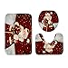 LIUSHENGFUBH Rubinetto Cucina Tappetino da Bagno in Tre Pezzi Peluche Tappetino da Bagno di Babbo Natale Piedistallo Tappetino Coprivaso Tappetino Decorazione Natalizia (Color : B)