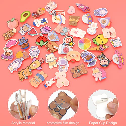 Cute Pins for Backpacks,50 Pcs Kawaii Acrylic Pins, Aesthetic for Girl's Bags,Hoodies,Hats,Jackets Decorative Clothing Bags Jackets Hat Backpacks Bag Accessories3
