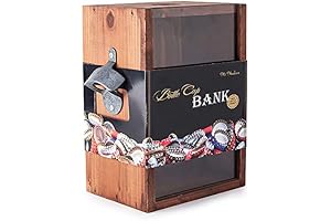 Bottle Cap Shadow Box: Classic Wood Keepsake for Beer and Soda Collectors