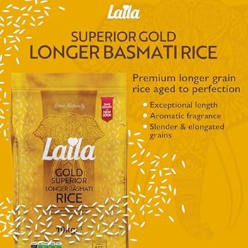 Laila Xtra Long Basmati Rice (10 X 1Kg Bags). Aromatic Rice Basmati-Style, Extra Long Basmati Rice 10Kg For Biryani Or Pilaf, Gluten Free Rice, 100