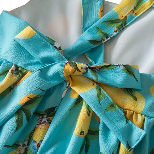 Nileafes Flower Girl Floral Printed Ruffle Dress Summer Beach Party Holiday Casual Sundress4