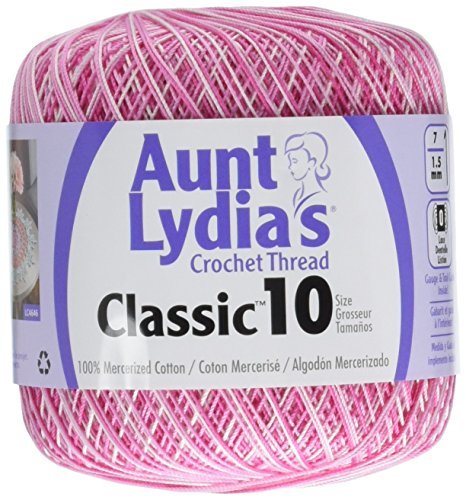 Coats Crochet Aunt Lydia\'s Crochet, Cotton Classic Size 10, Shades of Pink (154-15) - Thumbnail 2