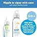 Dr. Brown's Milestones Narrow Sippy Bottle, 100% Silicone Soft Sippy Spout, 8oz/250mL, Flamingo & Bunny, 6m+