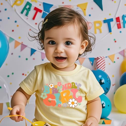 Image of Birthday Girl Tshirt Toddler Birthday Shirts Tees Little Kids Top Outfit Cotton Short Sleeve 2nd 3rd 4th 5th 6th 7th 8th