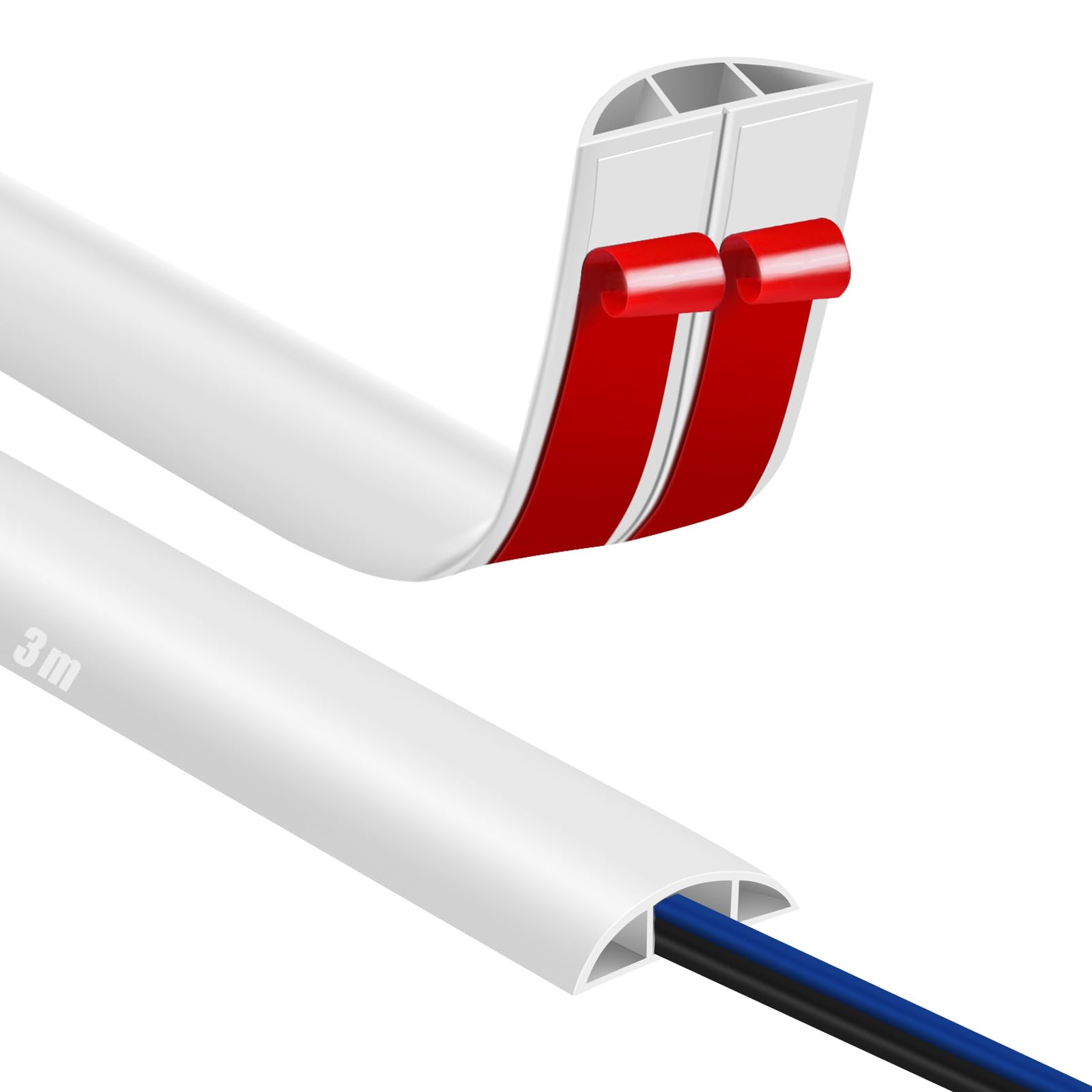 Canaletas para Cables Adhesivas, Madera Pasacables Suelo Goma, Canaleta Cables, para Uso en Oficinas, Escuela, Almacén, Conciertos, Etc, para Proteger Los Cables Evitar Riesgos deTropiezo — view 25