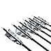 PG1ARCHERY 30 Inch Carbon Arrows with 4 Inch Shield Turkey Feathers Fletching & Removable Points Tips for Archery Hunting Practice Targeting, 6 Pack White