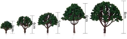 Miniatura 2 de Sewroro 20pcs Escala Árboles Modelo Paisaje Árboles Modelo Miniatura Árbol Mini Diorama Árboles Tamaño Mixto Verde Oscuro
