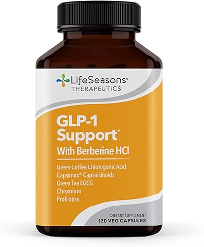 LifeSeasons Suplemento de apoyo GLP-1 - Control del apetito, control de peso, potenciador del metabolismo con berberina, cromo, EGCG, grano de café
