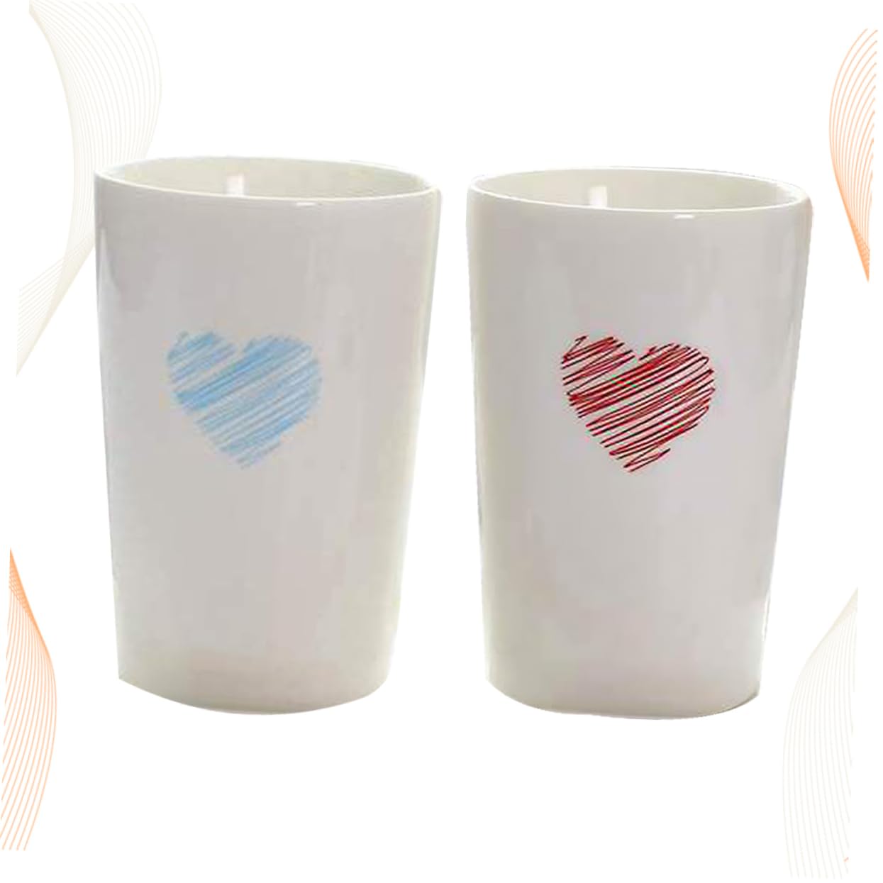 Zerodeko Coppia di Tazze da Risciacquo in Ceramica Rosso 2 Pezzi | Bagno e Scuola, Superficie Liscia e Struttura Robusta, Uso Multiuso per Bevande e Lavaggio Orale